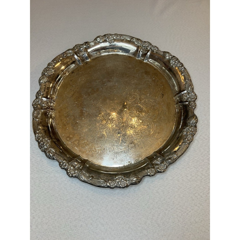 W.S Blackinton Silver Plate 15" Round Serving Tray/Platter, Fine Silver Plate